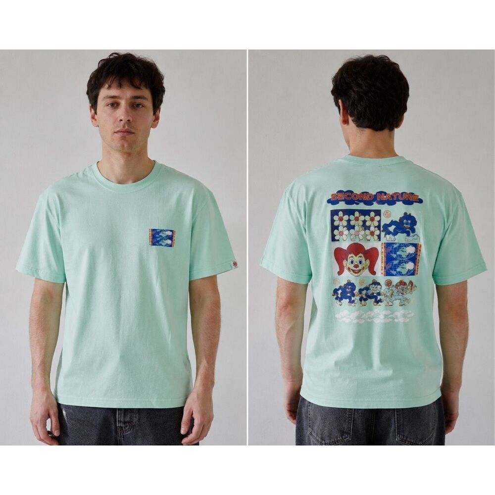 Element “Second Nature” Graphic Tee Men’s Sz M Mint Green Organic Cotton